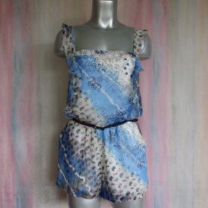 Vera Wang Princess Paisley Blue & White Romper